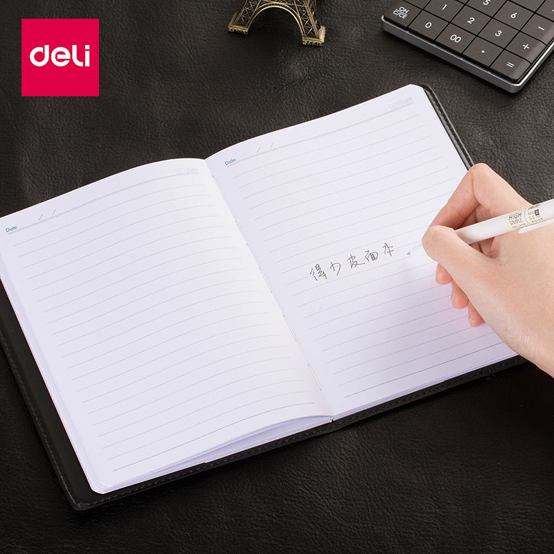 Deli 7901 business leather book super cost-effective 25K notepad notebook PU book 80 pages notebook wholesale