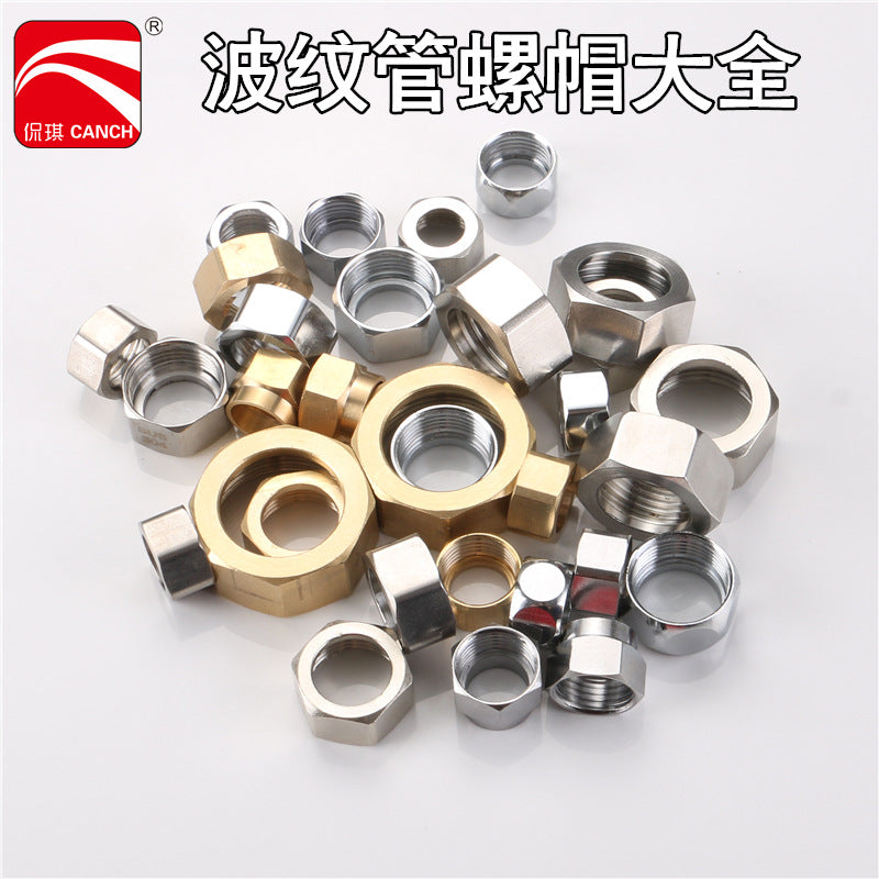 304 stainless steel nut for bellows, hexagonal copper cap, nut, ball cap 4 points 6 points 1 inch 1.2 inch 1.5 inch 2 inch