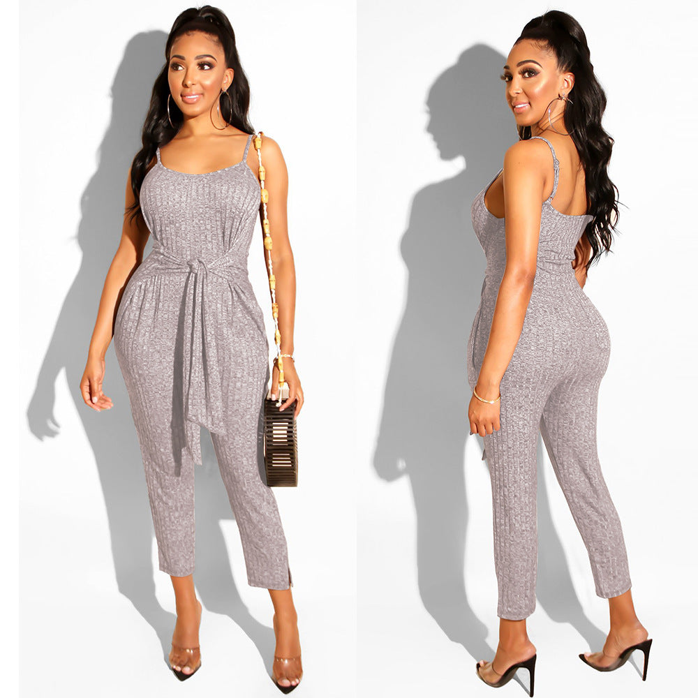 Spot! K8750 hot-selling European and American casual straps, suspenders, slim-fit one-piece nightclub clothes
