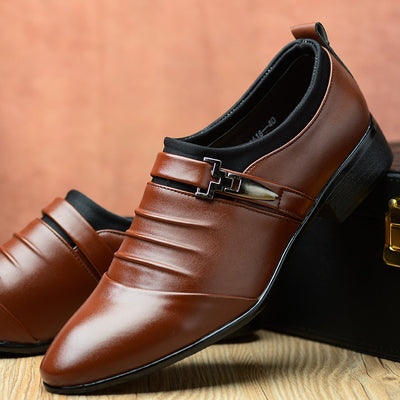 2024 new men's perforated leather dress shoes - business formal, breathable casual shoes - dropshipping available