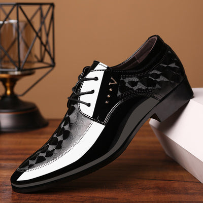 Spring new arrival: glossy leather dress shoes for men - business formal, plus sizes available, versatile wedding shoes, dropshipping available