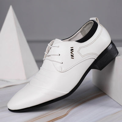 2024 new plus size men's leather shoes summer business casual white sneakers versatile wedding shoes dropshipping available