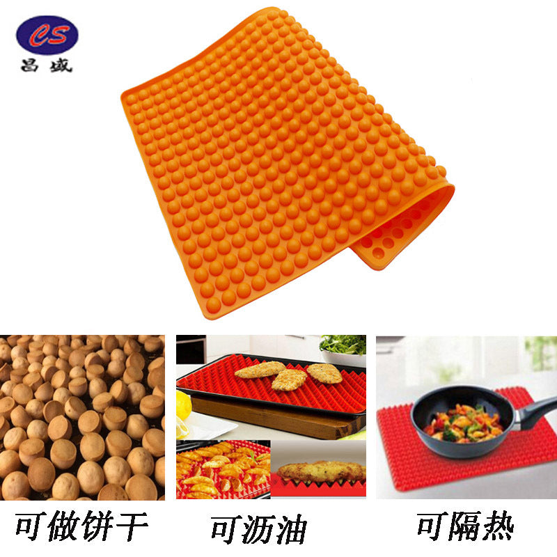 221 holes 1.5CM small ball drain picnic grill mat silicone biscuit mold silicone placemat baking pan