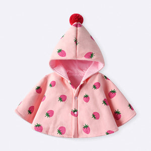Children's outwearfall and winter baby cloak baby outing quilt girl shawl kids bath towel cloak flower printing