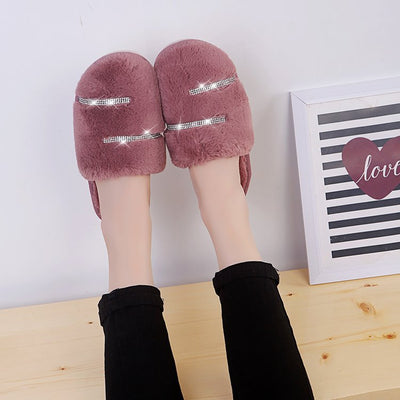2024 winter new women's cotton slippers, home couple cotton slippers, indoor faux rabbit fur slippers, full coverage cotton slippers - direct from the manufacturer