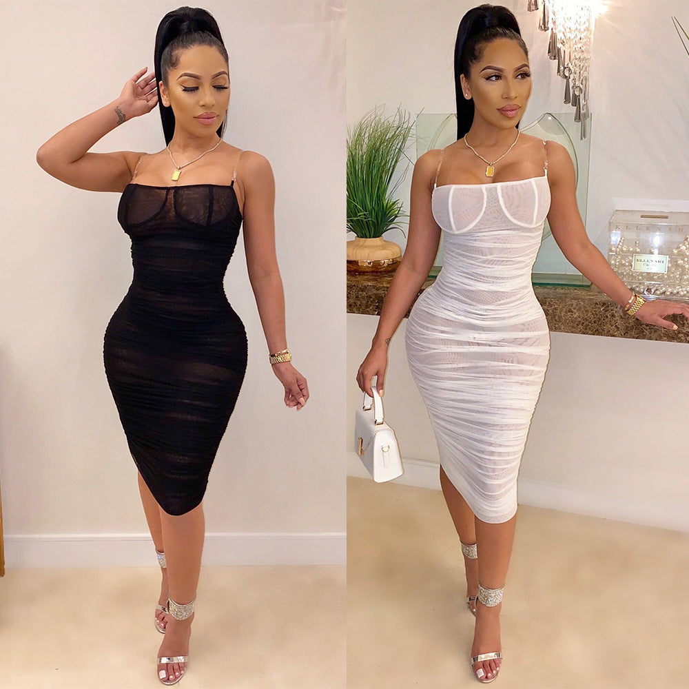 Spot! K8868 sexy, suspender, see-through mesh, dress nightclub clothes