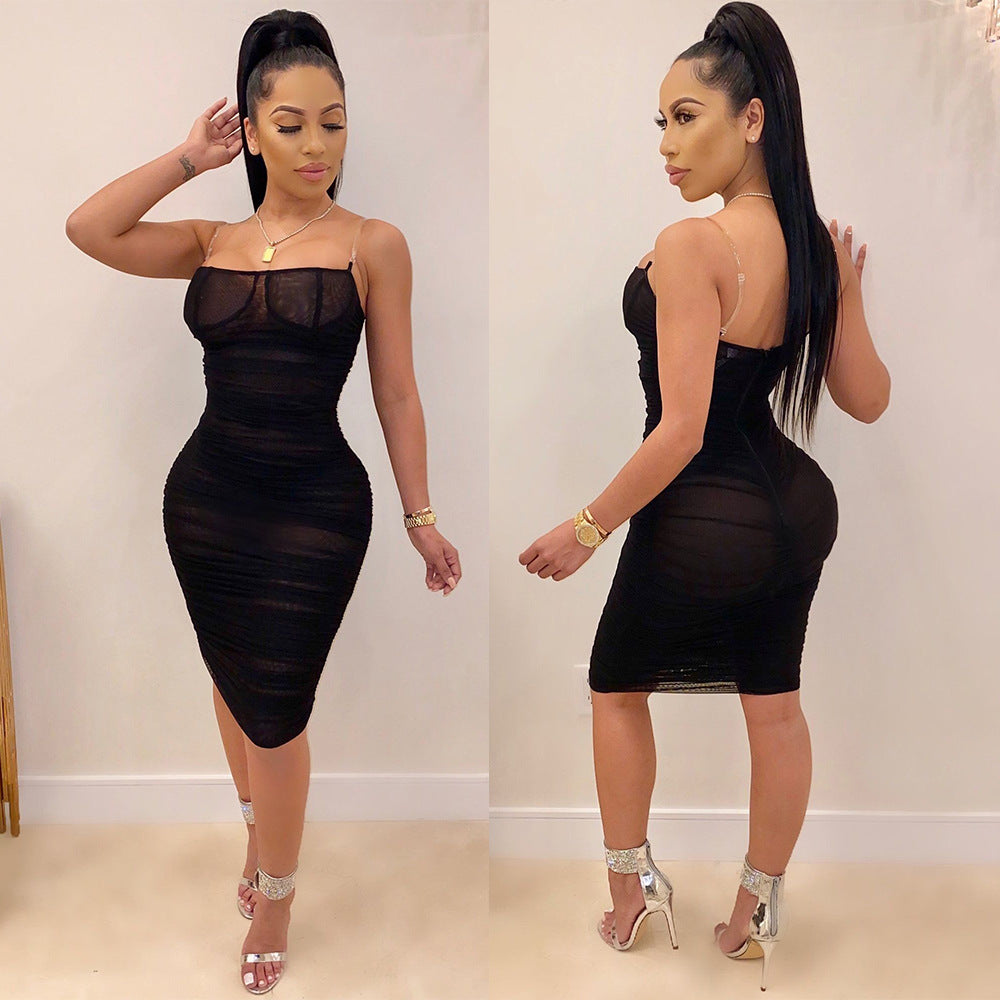Spot! K8868 sexy, suspender, see-through mesh, dress nightclub clothes