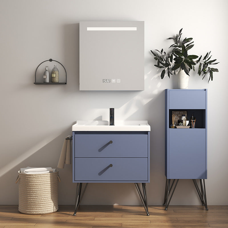 Nordic solid wood bathroom cabinet combination modern simple smart mirror bathroom washstand face wash basin pool bathroom