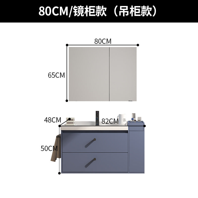 Nordic solid wood bathroom cabinet combination modern simple smart mirror bathroom washstand face wash basin pool bathroom