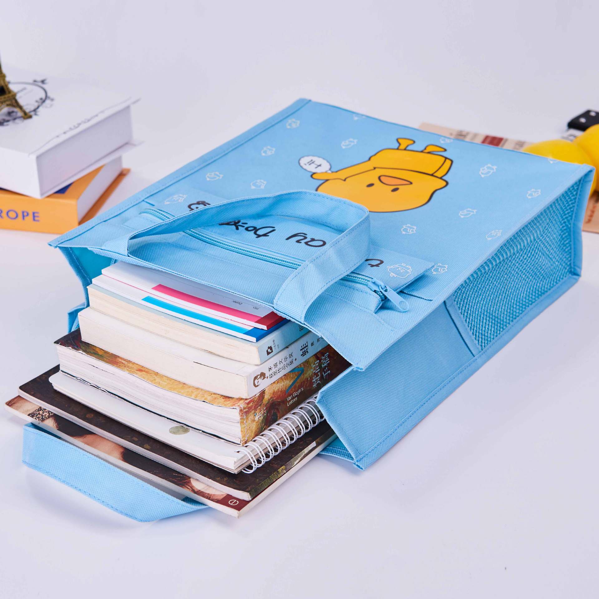 Student tutoring bag animation cartoon large capacity pencil bag primary school student tote bag canvas nylon multi-functional tutoring bag