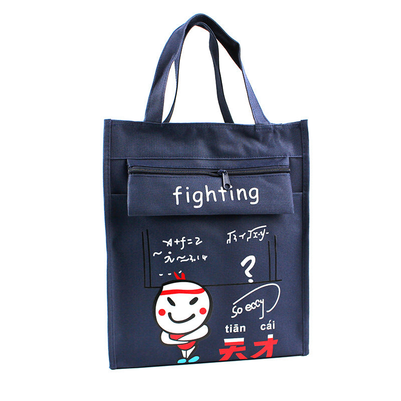Student tutoring bag animation cartoon large capacity pencil bag primary school student tote bag canvas nylon multi-functional tutoring bag
