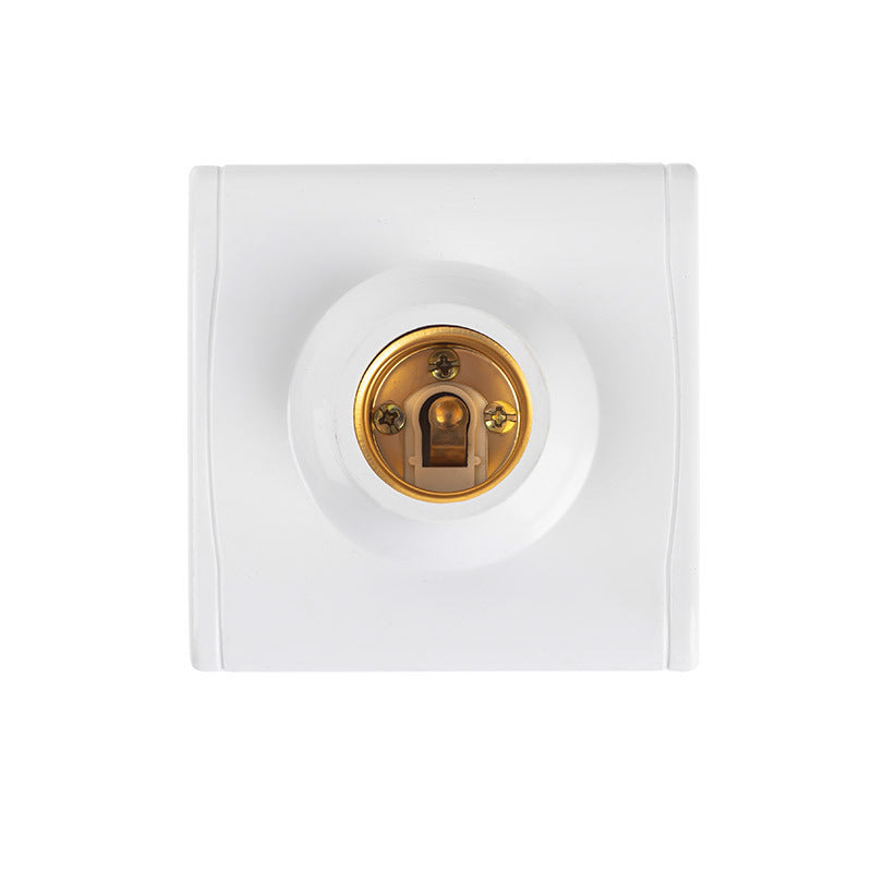 Yaqi plastic flat mouth lamp holder Home improvement round chandelier lamp holder e27 screw flat with porcelain waterproof lamp holder