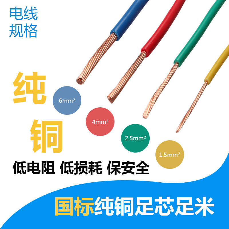 Pearl River wire national standard household BVVR power cord 1.5/2 5/4/6 square multi-strand pure copper core flame retardant