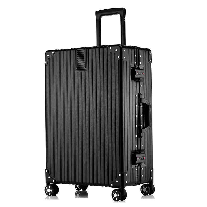 New trolley case wholesale 24-inch aluminum frame universal wheel suitcase women's suitcase 20-inch password boarding case leather case