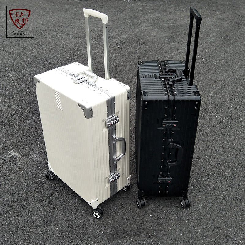 New trolley case wholesale 24-inch aluminum frame universal wheel suitcase women's suitcase 20-inch password boarding case leather case
