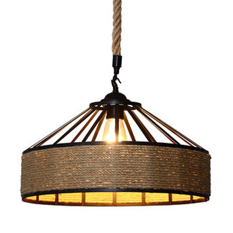 American retro industrial wind hemp rope chandelier nostalgic wine bar counter clothing store hot pot restaurant Internet cafe restaurant wrought iron lamps