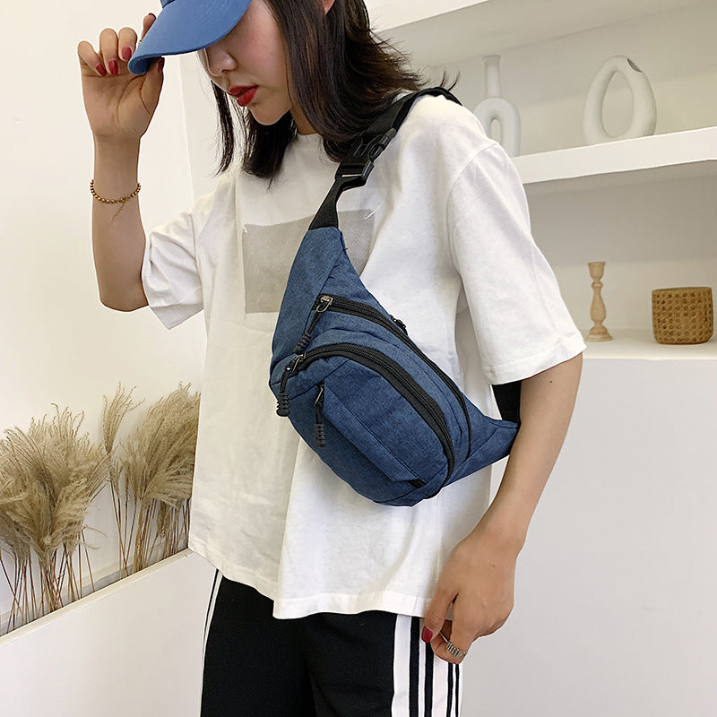 Gifts Customized logo Fashion trendy fanny pack Anti-splashing multi-functional wallet Solid color breast bag Men's messenger bag