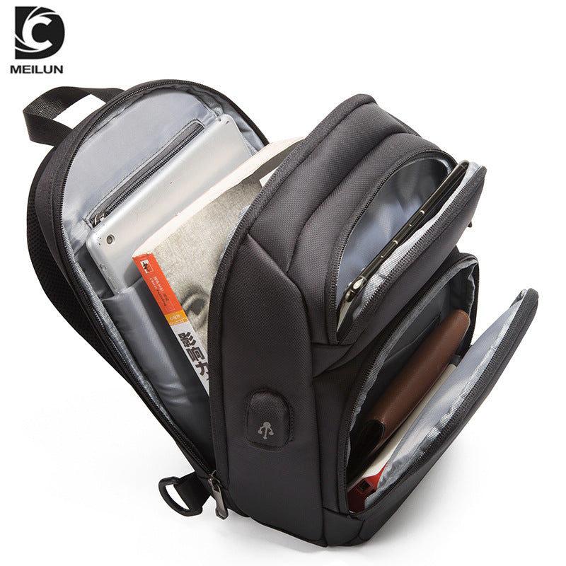 DC trendy cool European and American usb anti-theft men's breast bag colorful reflective luminous bag, men's shoulder bag waterproof messenger bag