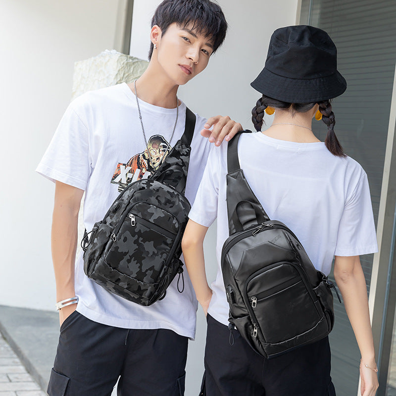 DC Meilun's new waterproof shoulder bag Korean version messenger bag trendy casual solid color ID bag soft men's bag