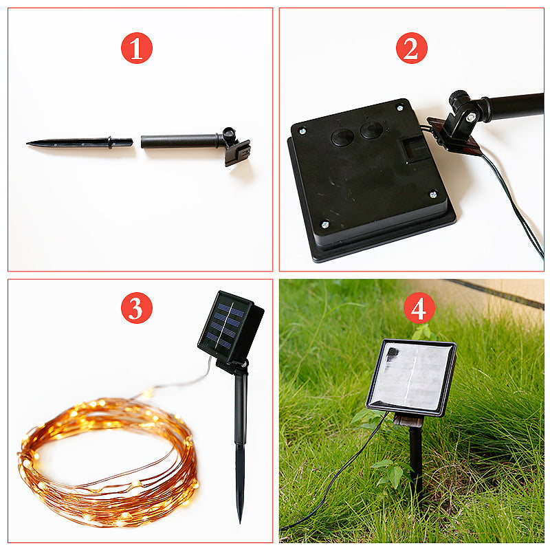 Manufacturers special solar copper wire light string outdoor lighting waterproof courtyard landscape festival decoration light string