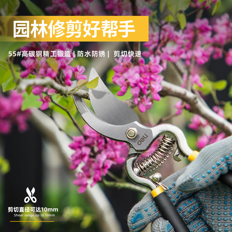 Deli garden pruning fruit tree picking fruit pruning scissors labor-saving pruning horticulture green plants flower pruning fruit tree branches large scissors