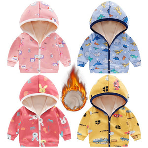 New autumn/winter collection: boys' fleece-lined outerwear, infant hooded sweatshirts, and girls' cardigan jackets - dropshipping available
