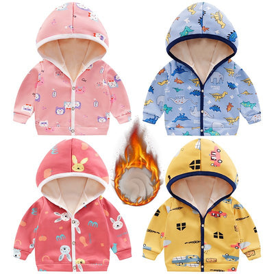 New autumn/winter collection: boys' fleece-lined outerwear, infant hooded sweatshirts, and girls' cardigan jackets - dropshipping available