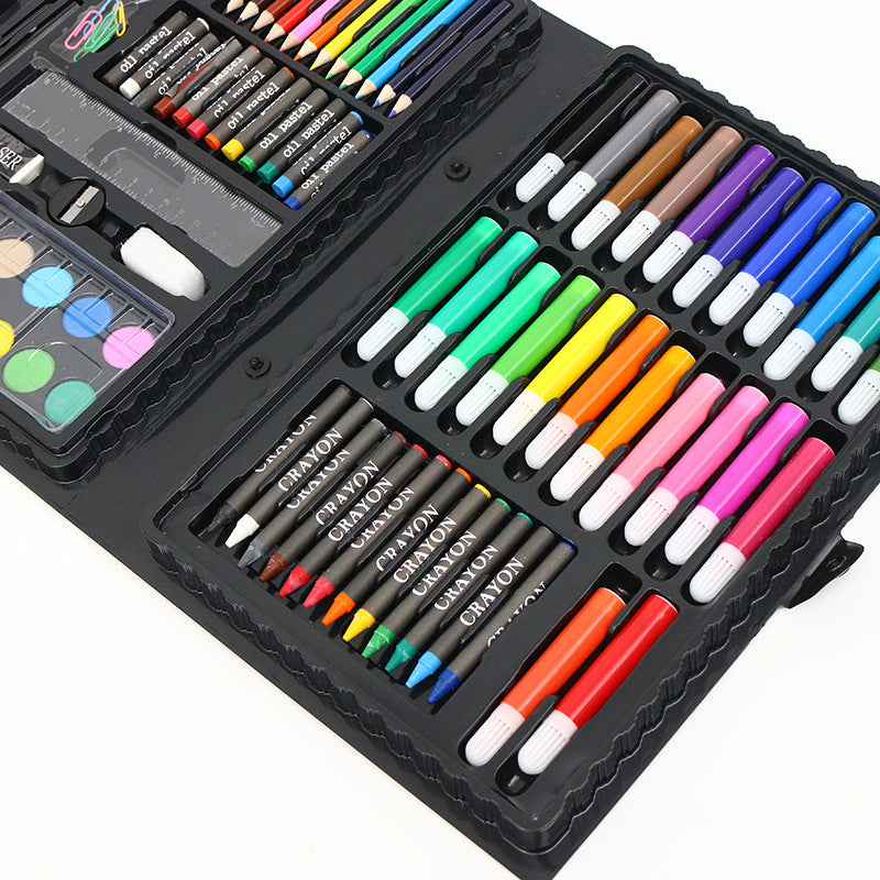 Student Art Painting Tools Children's Watercolor Pen Gouache Paint Crayon Painting Supplies Foldable Gift Box Set