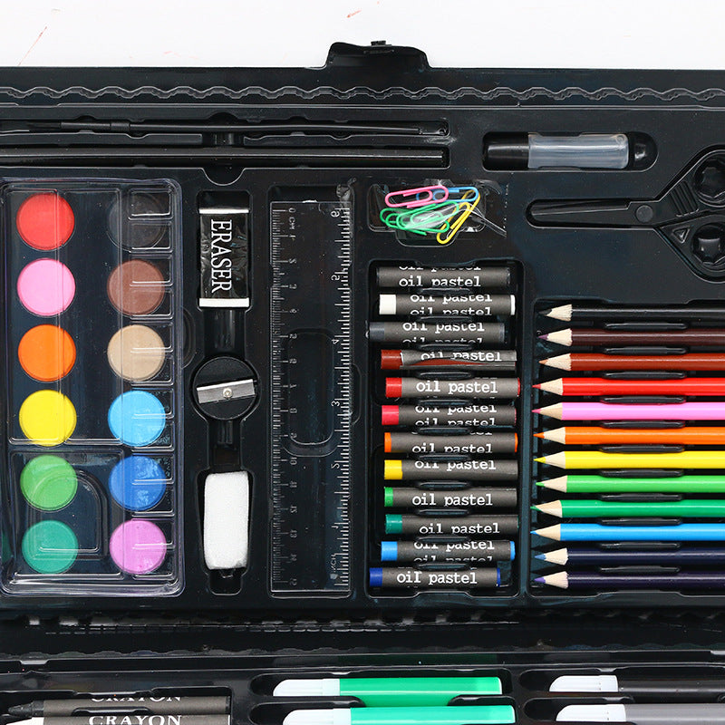 Student Art Painting Tools Children's Watercolor Pen Gouache Paint Crayon Painting Supplies Foldable Gift Box Set