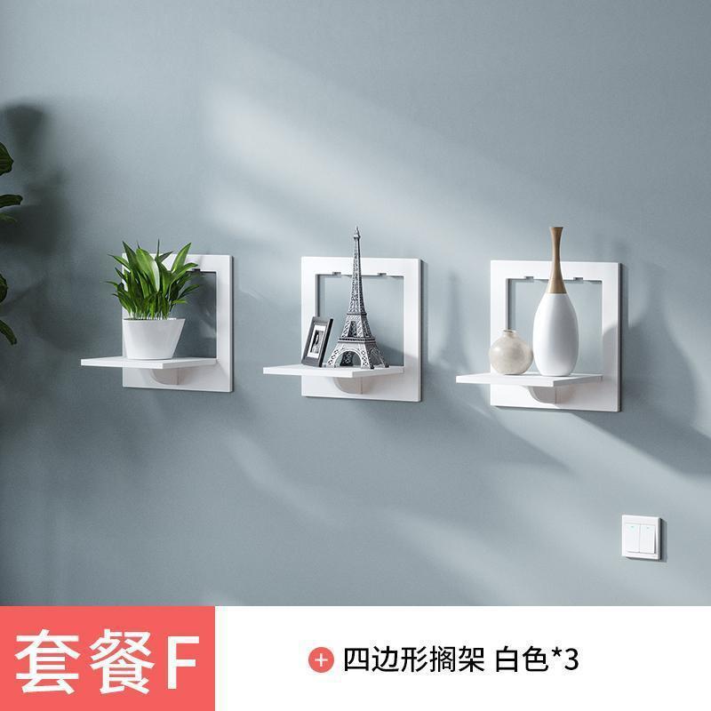 No punching bedside shelf flower stand living room creative baffle bedroom wall hanger wall shelf wall decoration