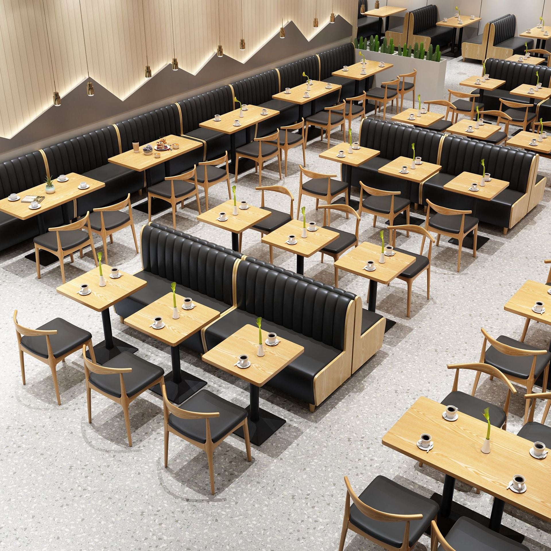 Cafe milk tea shop card seat sofa commercial canteen restaurant table and chair combination snack barbecue hot pot shop dining table and chair