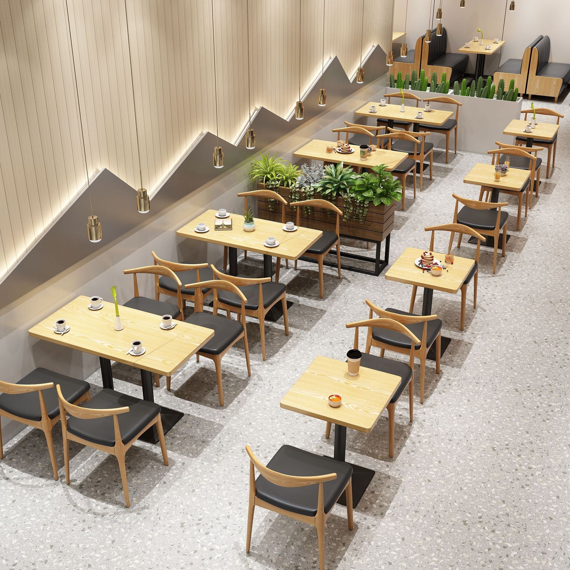 Cafe milk tea shop card seat sofa commercial canteen restaurant table and chair combination snack barbecue hot pot shop dining table and chair