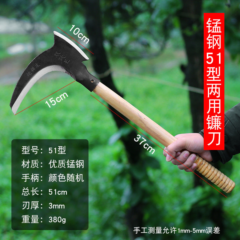 除草工具农用镰刀家用收割刀砍割两用弯刀厂家砍柴刀长柄割草神器