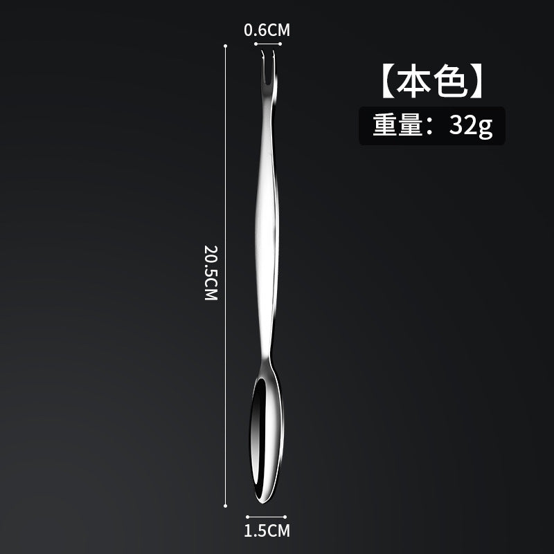 Island Qi 304 stainless steel crab needle lobster hairy crab fork and spoon dual-purpose household seafood meat picking crab tool