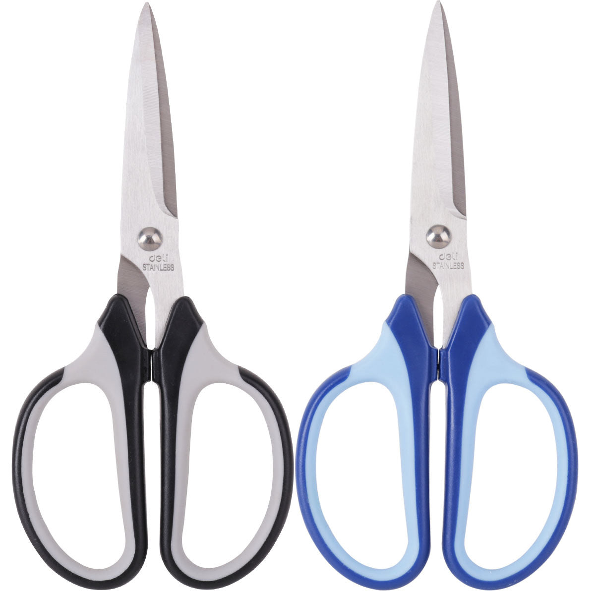 Deli 6001 scissors, office life household stainless steel paper cutters, rubber handles, art scissors, paper cutters