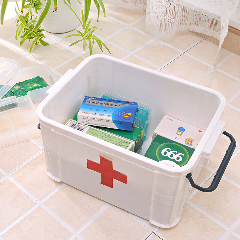 Plastic medicine box Family large storage box Household medicine box Storage medicine box