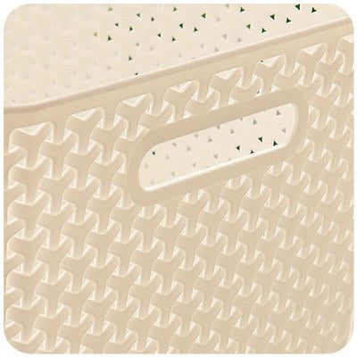 Rattan plastic storage basket Fruit basket Kitchen storage Office toy storage basket