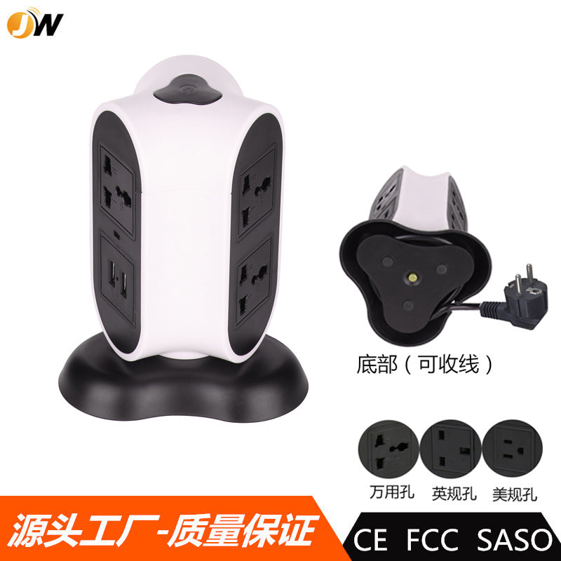 Overload protection home office US standard usb smart socket European standard vertical socket with wire British standard desktop power strip