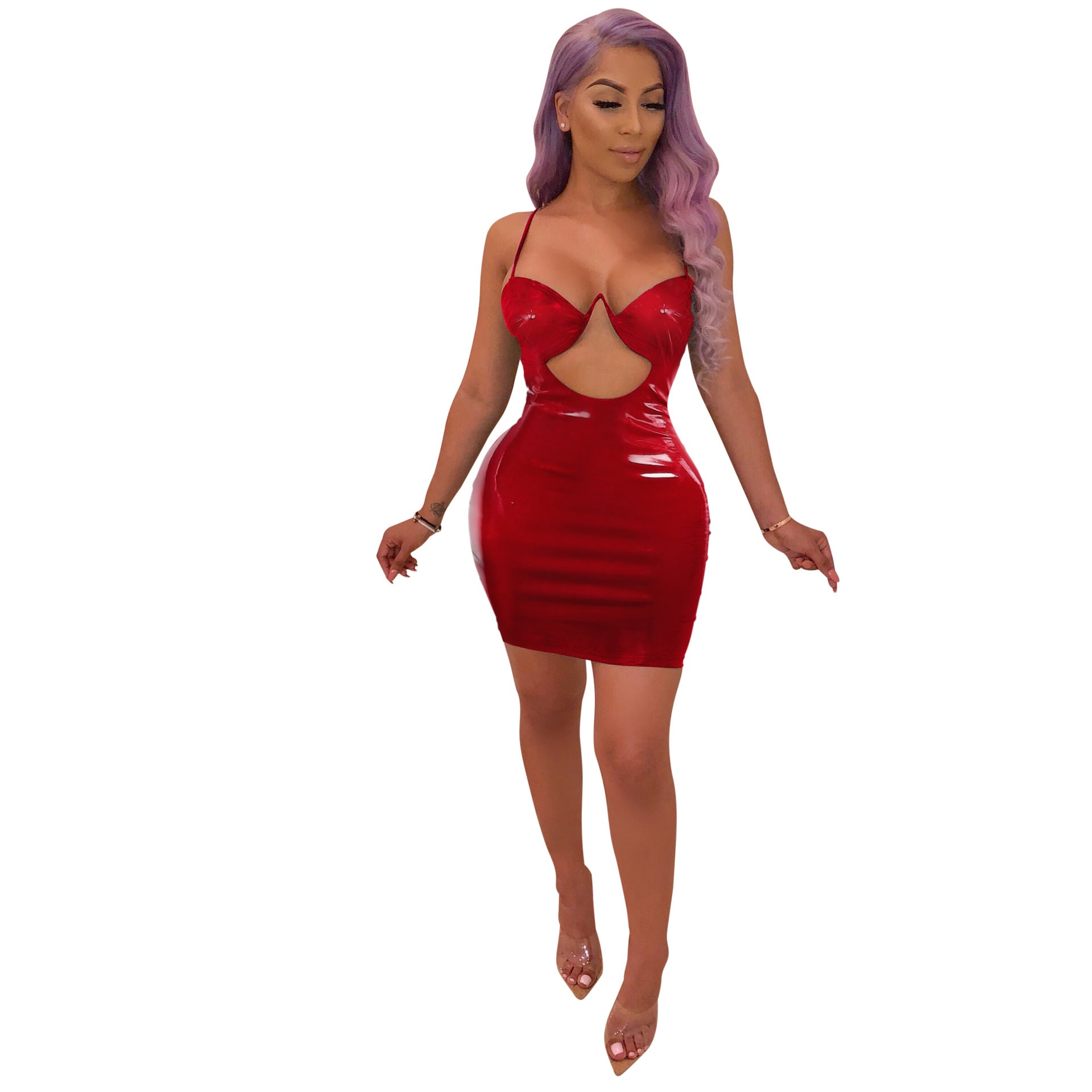 Spot! K8668 sexy European and American V-neck suspender zipper chest wrap hip skirt nightclub skirt