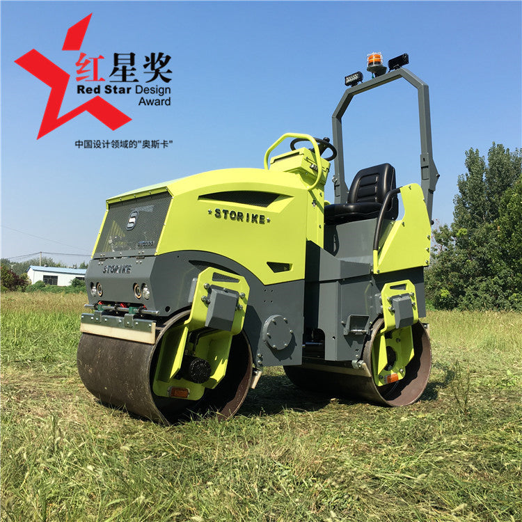 Roller hand-held single and double wheel 1t ride-on type vibration press, firewood mill, gasoline 2T full hydraulic small roller 3T