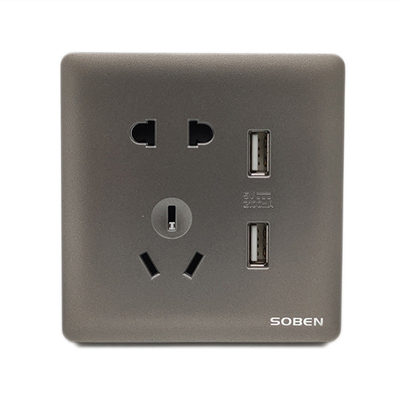 SOBEN Matsumoto Laio switch socket type 86 wall concealed five-hole panel, household, engineering switch socket