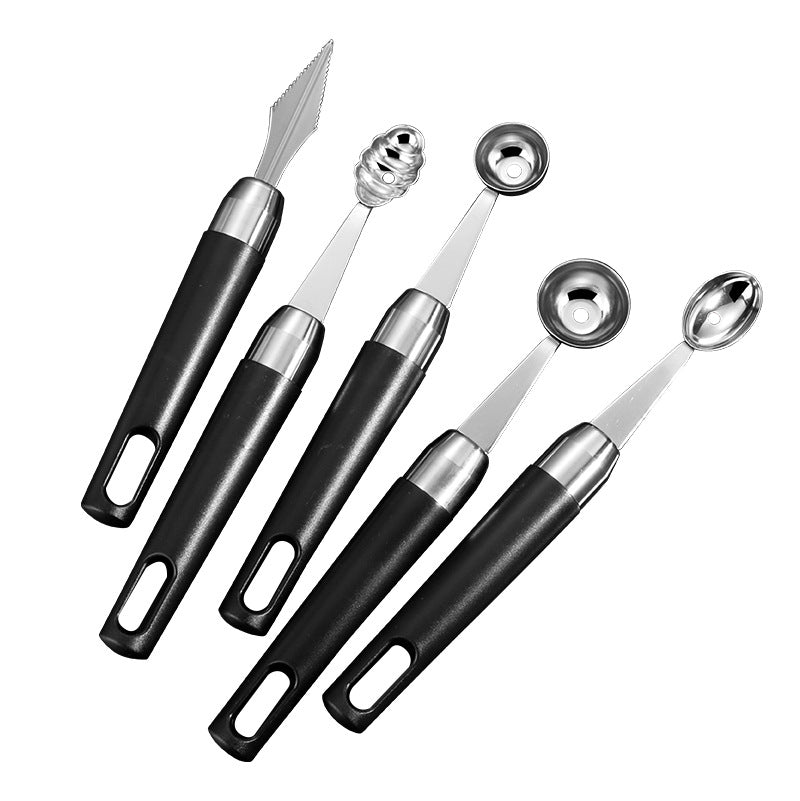 304 Stainless Steel Fruit Ball Digger Watermelon Digging Spoon Carving Knife Fruit Cutter Ice Cream Platter Tool Watermelon Spoon