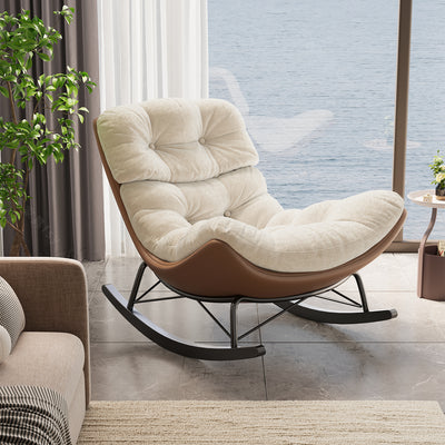 Rocking chair recliner - adult sleepable, balcony home leisure lazy sofa, living room light luxury rocking chair - 5 new