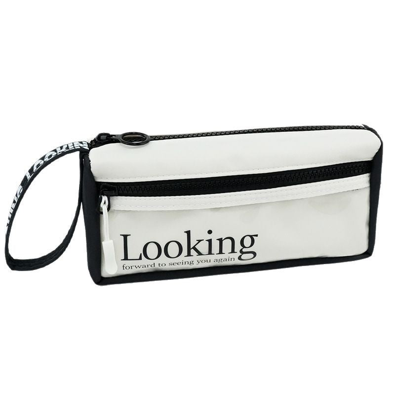 Stationery box pencil bag customization, large capacity, simple and original design, transparent pencil case, junior high school students and primary school students, advanced sense