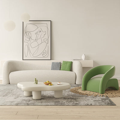 Cream style single sofa accessible luxury living room casual single chair clothing store beauty salon reception sofa one table and two chairs