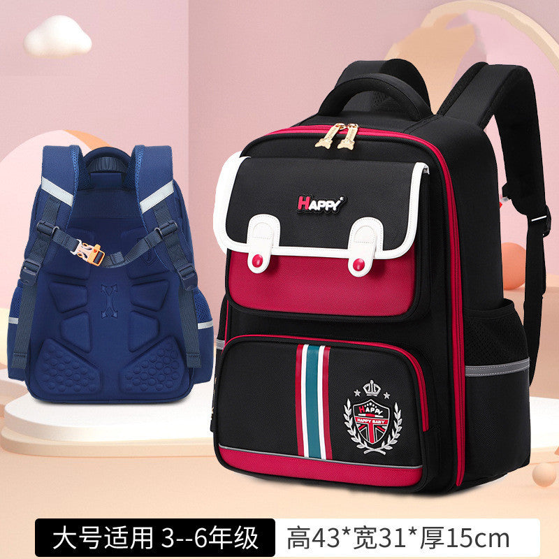 New primary school schoolbag, boys' first to fourth, fifth and sixth grades, boys and girls, lightweight spine protection and burden reduction, large-capacity backpack