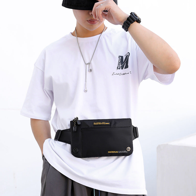 New  men's breast bag, messenger bag, fashion and leisure outdoor fanny pack, sports shoulder bag, simple men's bag.