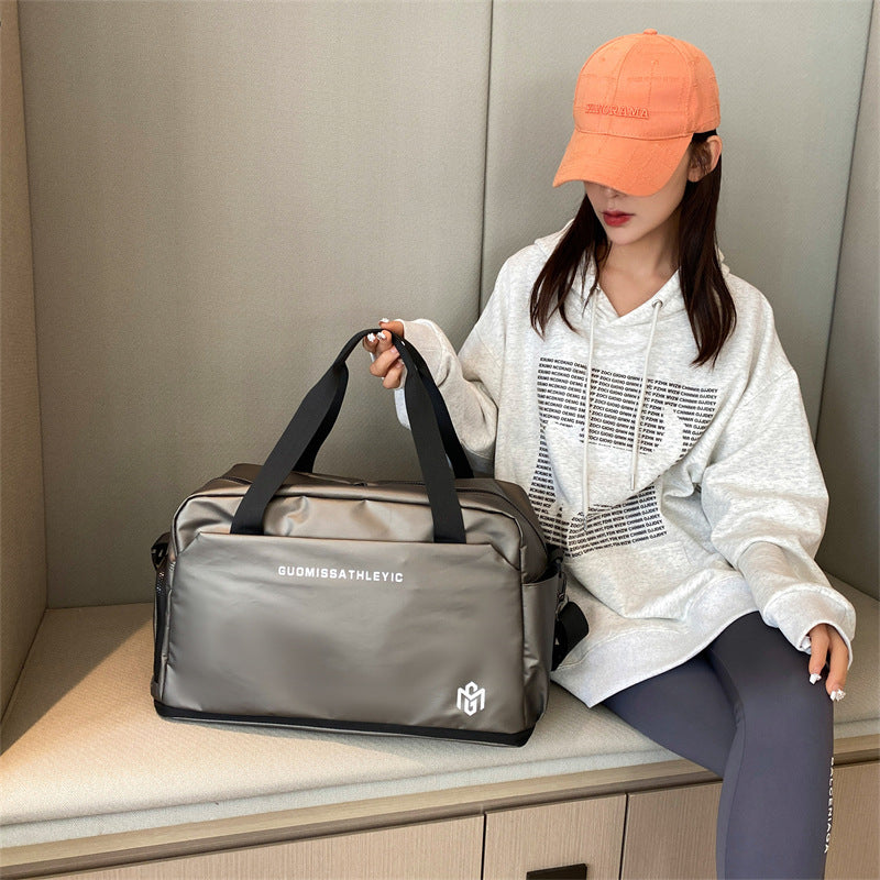 New Fashion Casual Travel Bag Women's Large Capacity Sports Fitness Bag Short Trip Luggage Bag Lightweight Satchel Women's