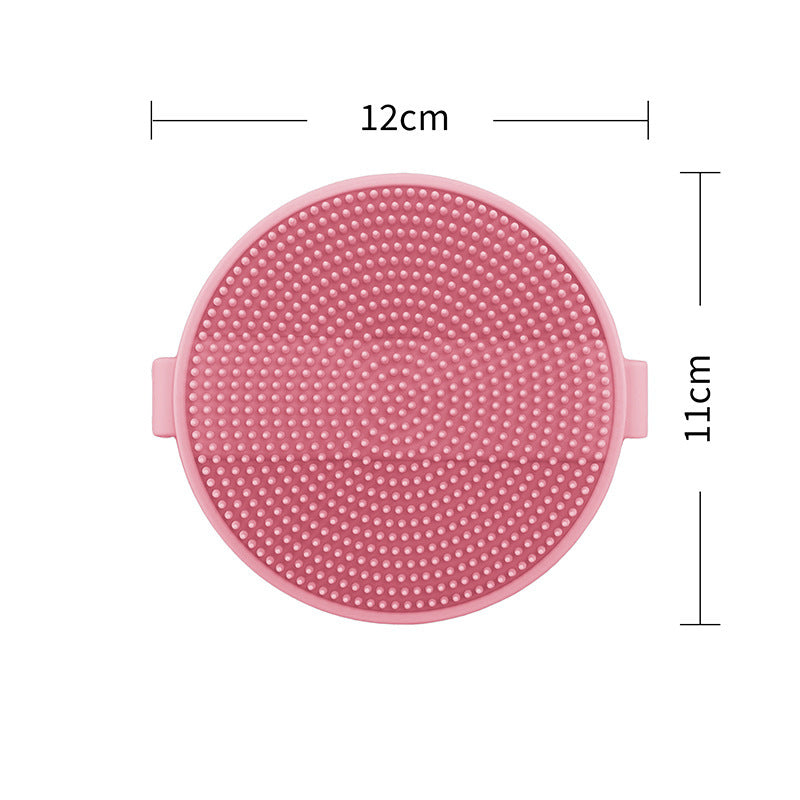 Cross-border Supply Round Silicone Bath Brush Company Corporate Gifts Customized Logo Printing Engraving Silicone Bath Brush