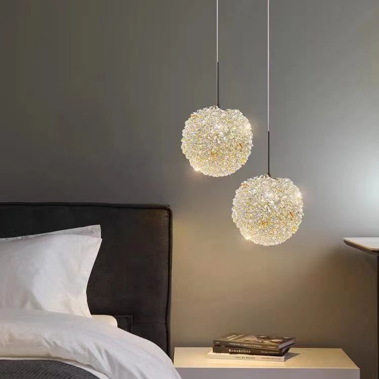 Whole house new warm romantic light luxury creative bedside lamp modern Nordic aisle corridor bedroom crystal chandelier
